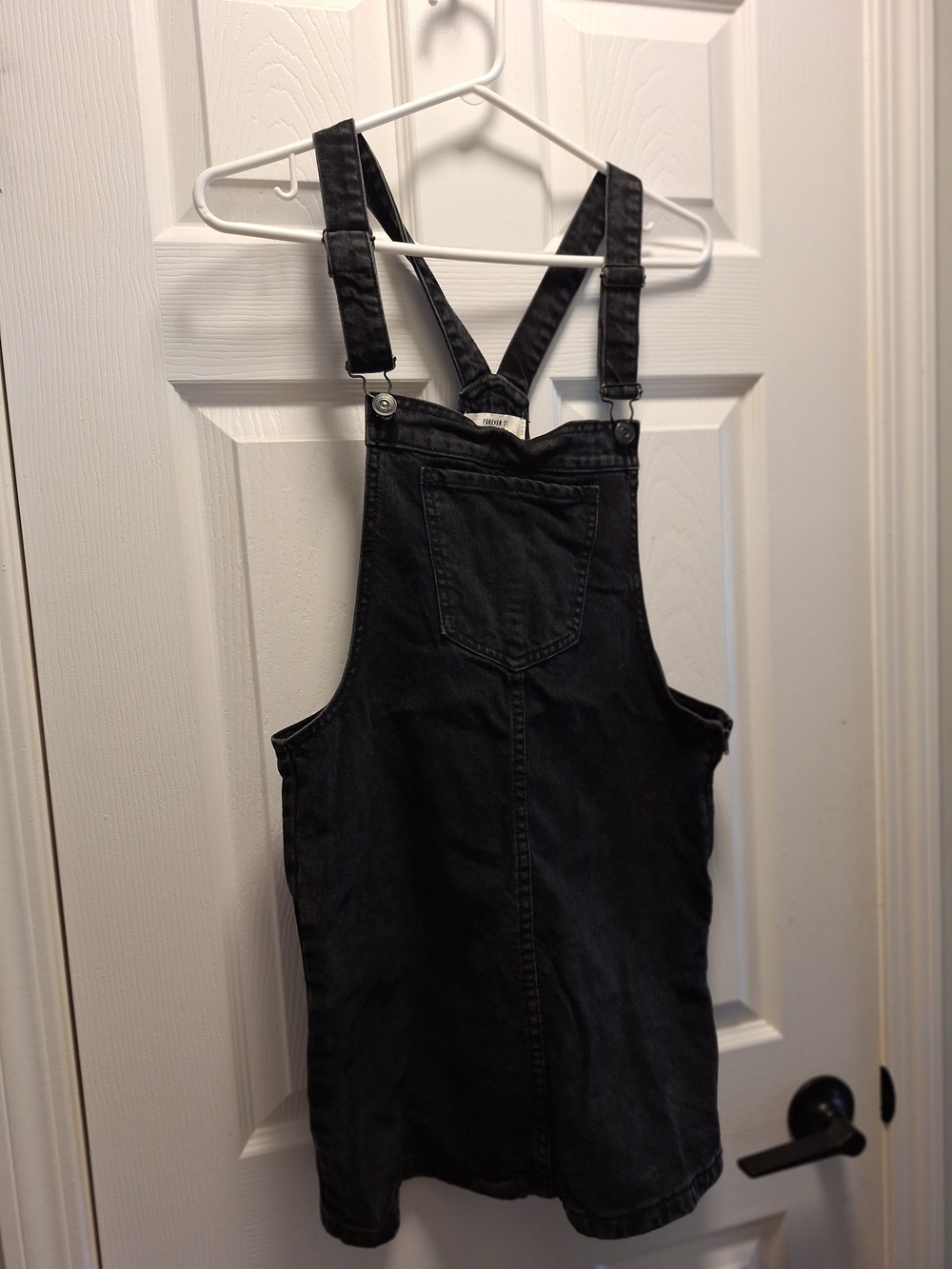 Black Denim Overall Dress